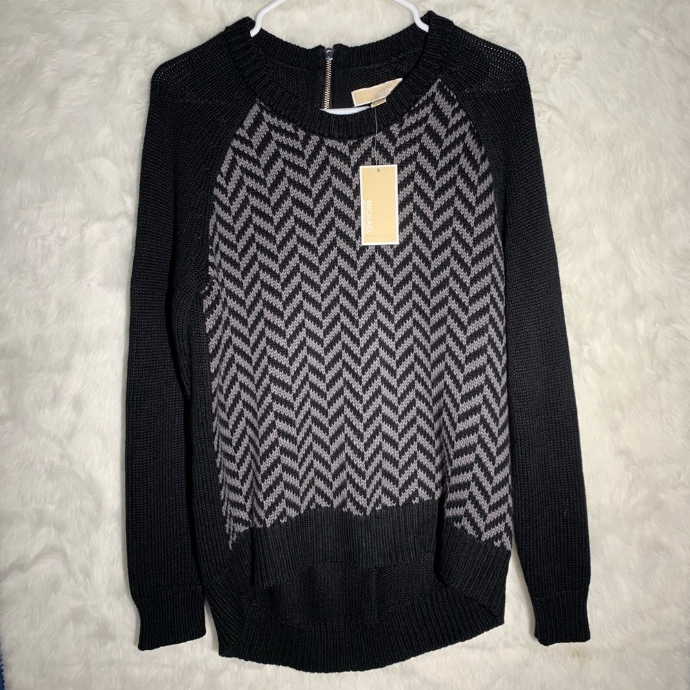 NWT Michael Kors Sweater Size M Black Gunmetal